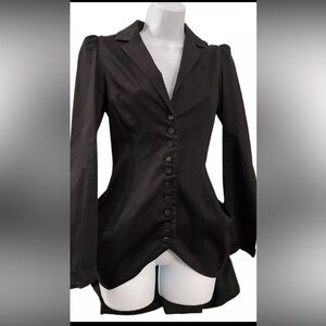 Betsey Johnson Bustle small Women's Black Button-Up Jacket